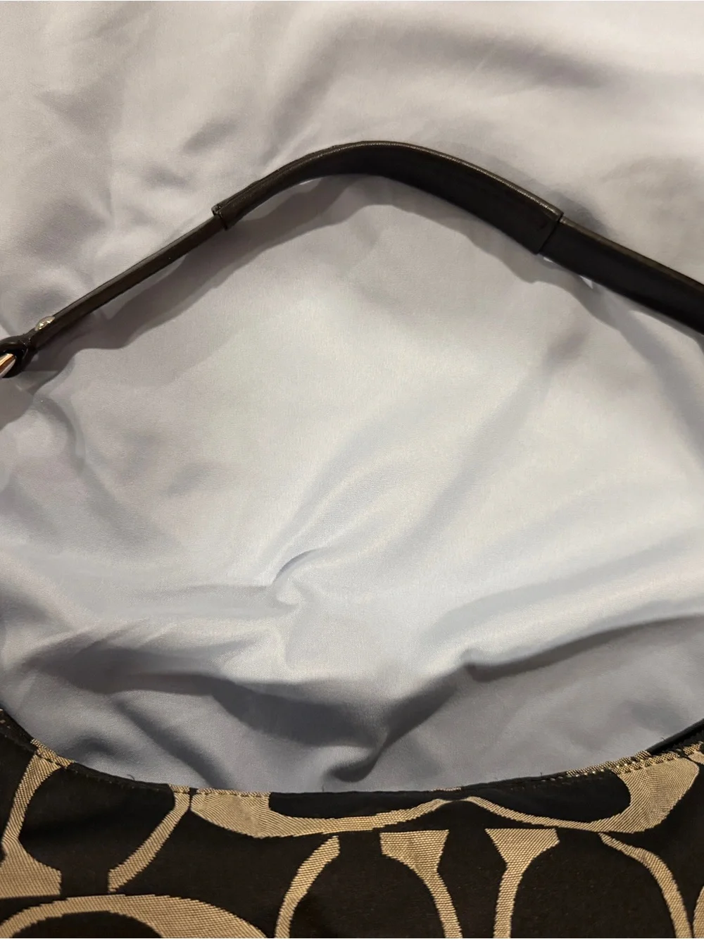 Coach Signature Hobo Bag in Khaki and Black